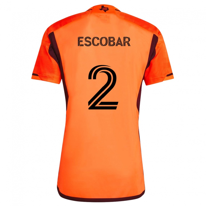 Kandiny Niño Camiseta Franco Escobar #2 Naranja Negro 1ª Equipación 2024/25 La Camisa