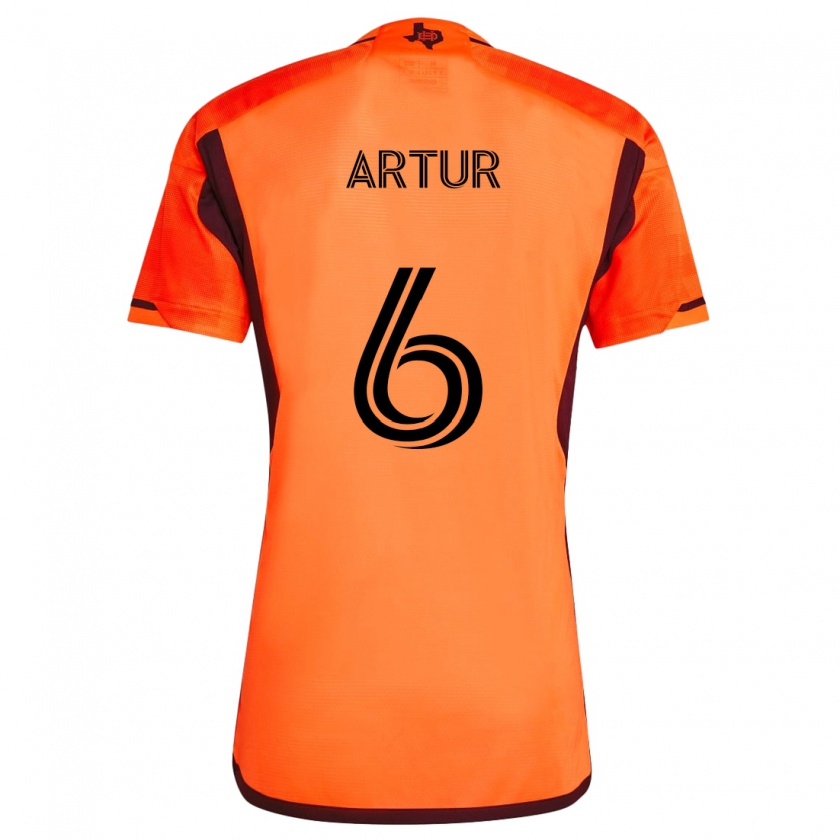 Kandiny Bambino Maglia Artur #6 Arancione Nero Kit Gara Home 2024/25 Maglietta