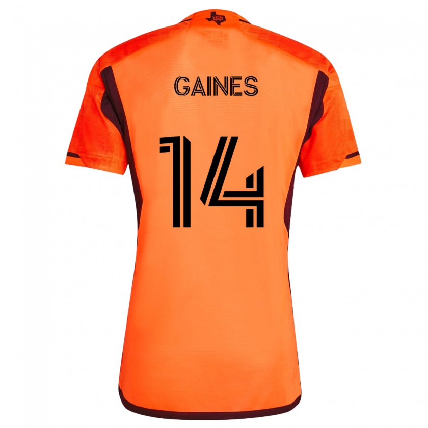 Kandiny Kinderen Mckinze Gaines #14 Oranje Zwart Thuisshirt Thuistenue 2024/25 T-Shirt België