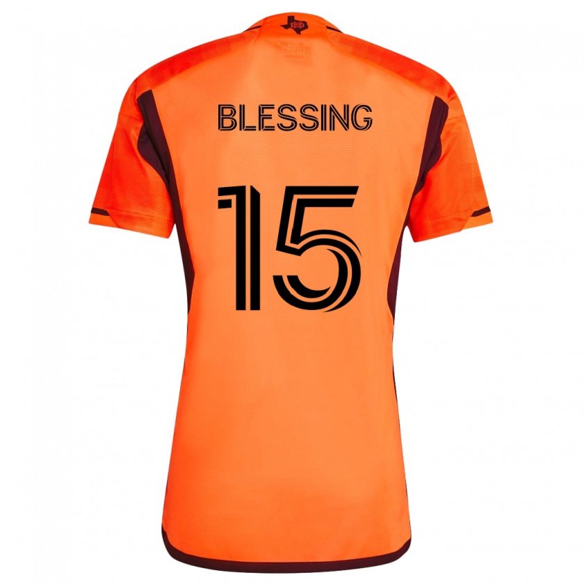 Kandiny Niño Camiseta Latif Blessing #15 Naranja Negro 1ª Equipación 2024/25 La Camisa