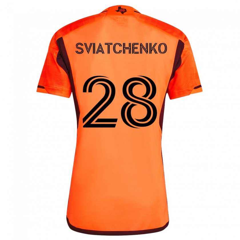 Kandiny Kinderen Erik Sviatchenko #28 Oranje Zwart Thuisshirt Thuistenue 2024/25 T-Shirt België