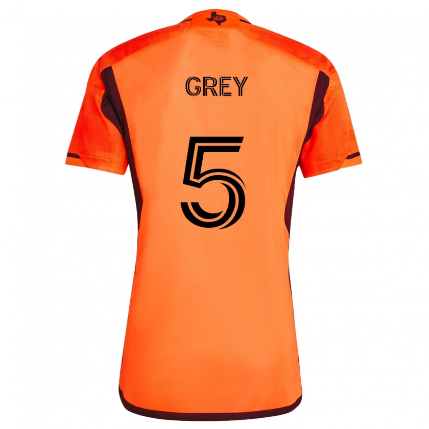 Kandiny Kinderen Omar Grey #5 Oranje Zwart Thuisshirt Thuistenue 2024/25 T-Shirt België