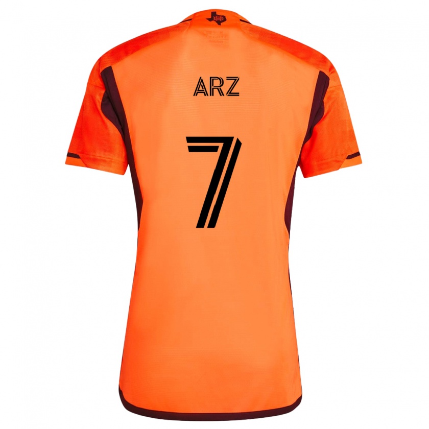 Kandiny Niño Camiseta Exon Arzú #7 Naranja Negro 1ª Equipación 2024/25 La Camisa