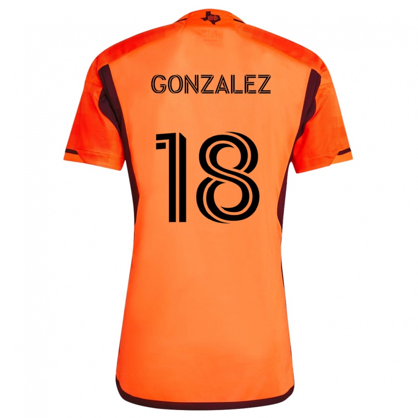 Kandiny Kinderen Diego Gonzalez #18 Oranje Zwart Thuisshirt Thuistenue 2024/25 T-Shirt België