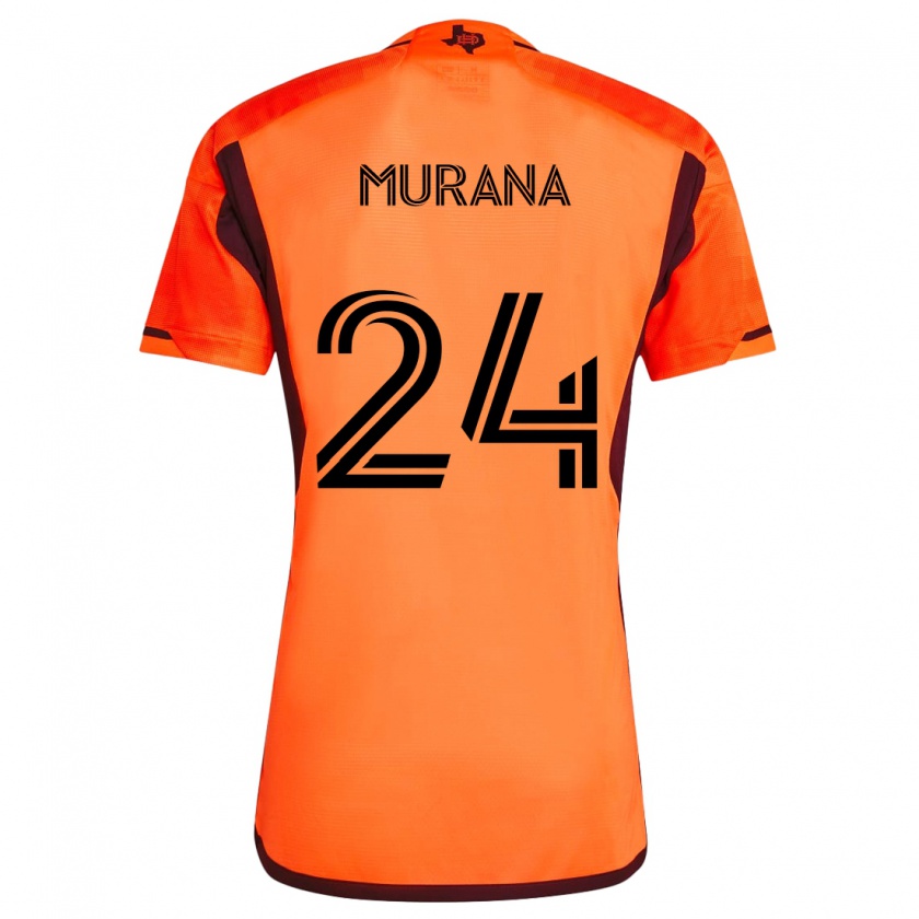 Kandiny Niño Camiseta Mujeeb Murana #24 Naranja Negro 1ª Equipación 2024/25 La Camisa