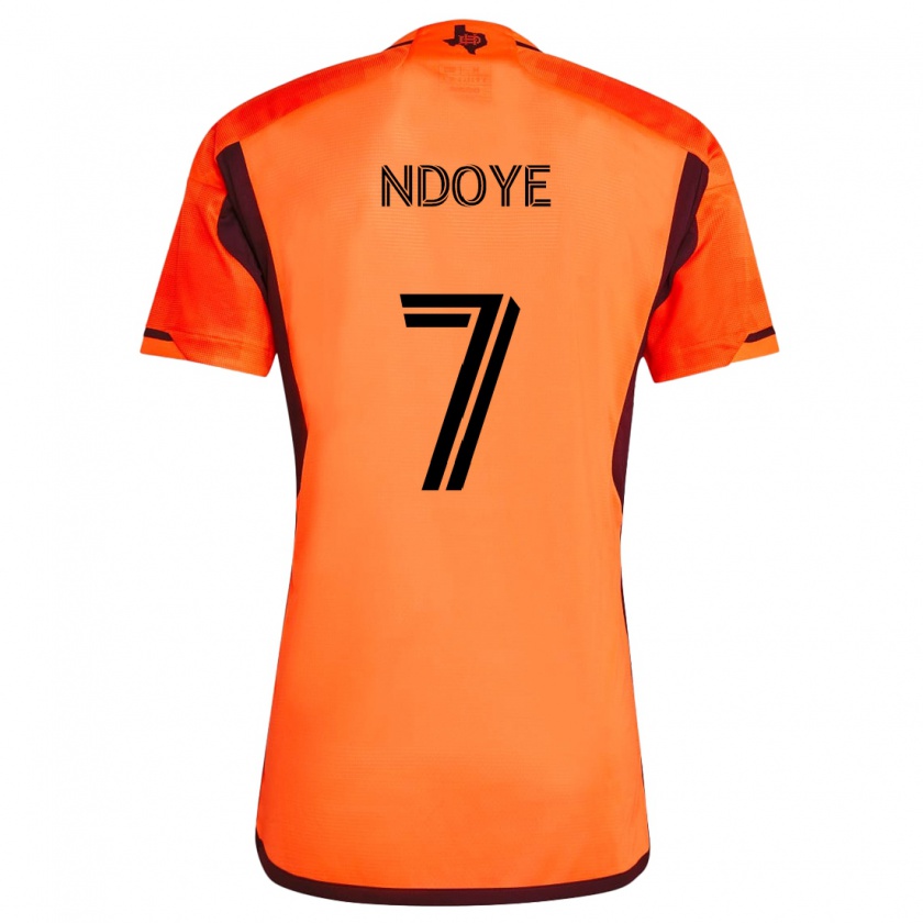 Kandiny Niño Camiseta Papa Ndoye #7 Naranja Negro 1ª Equipación 2024/25 La Camisa