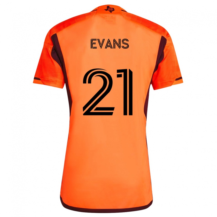 Kandiny Kinderen Jacob Evans #21 Oranje Zwart Thuisshirt Thuistenue 2024/25 T-Shirt België