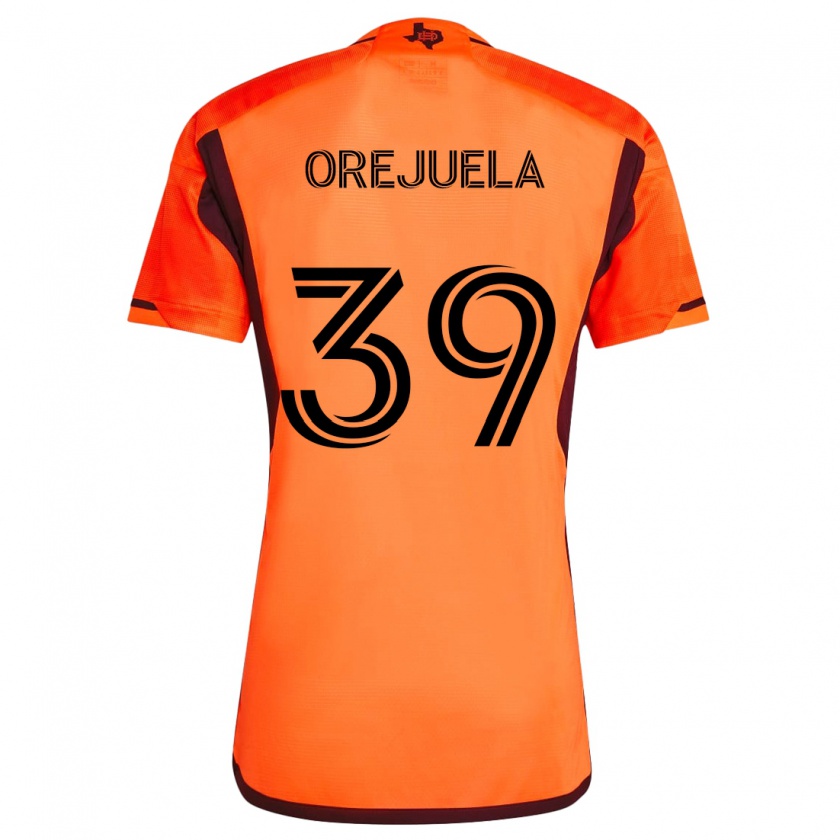 Kandiny Niño Camiseta Jesus Orejuela #39 Naranja Negro 1ª Equipación 2024/25 La Camisa