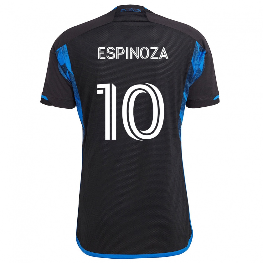 Kandiny Bambino Maglia Cristian Espinoza #10 Blu Nero Kit Gara Home 2024/25 Maglietta