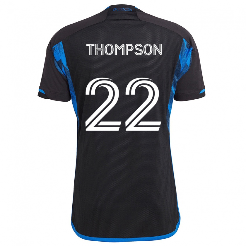 Kandiny Bambino Maglia Tommy Thompson #22 Blu Nero Kit Gara Home 2024/25 Maglietta