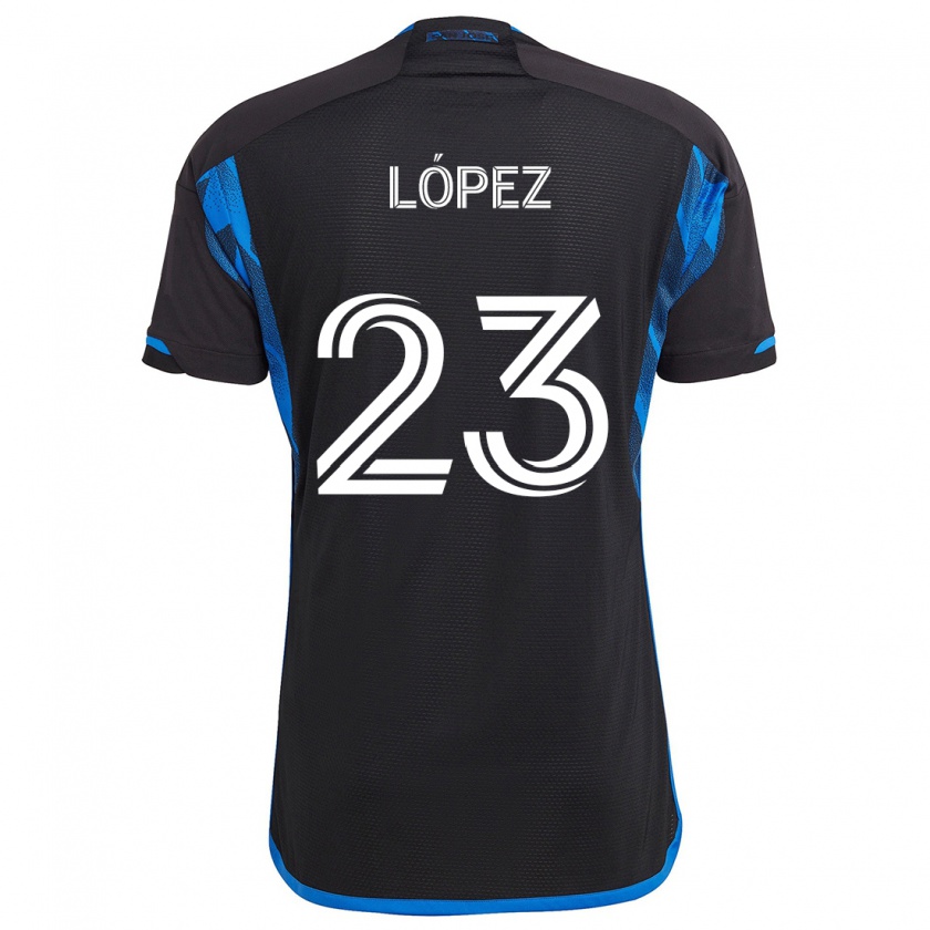 Kandiny Kinderen Hernán López #23 Blauw Zwart Thuisshirt Thuistenue 2024/25 T-Shirt België