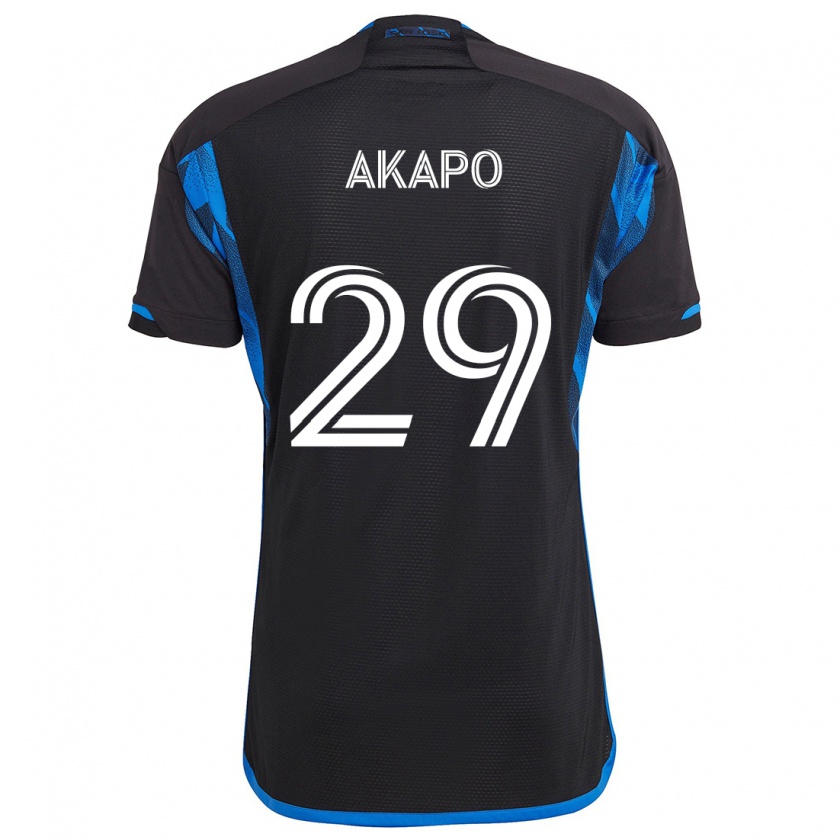 Kandiny Bambino Maglia Carlos Akapo #29 Blu Nero Kit Gara Home 2024/25 Maglietta