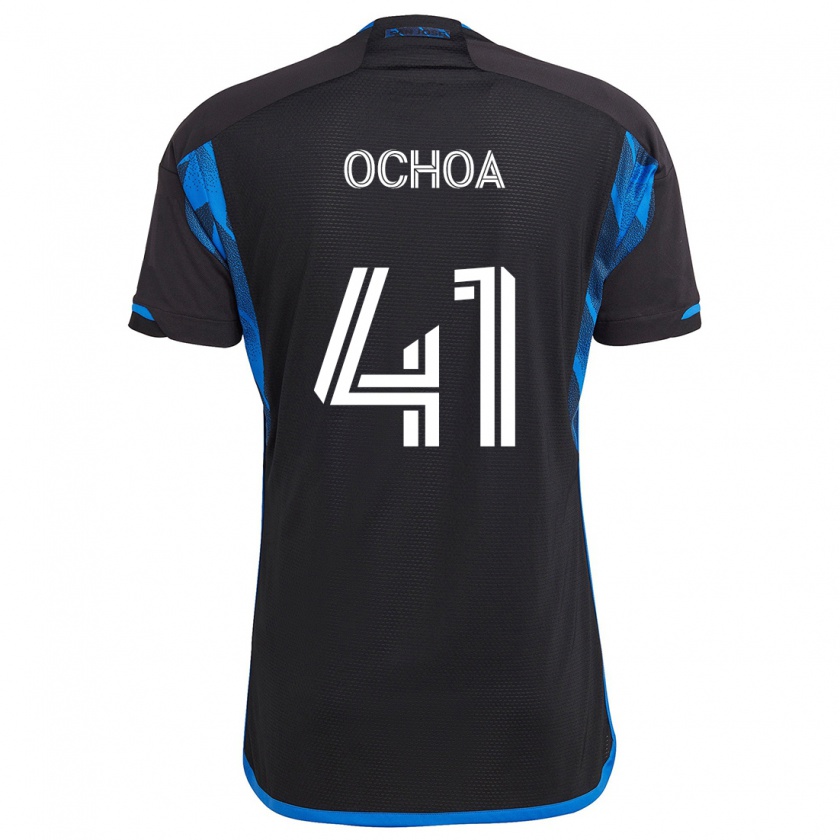 Kandiny Kinderen Emmanuel Ochoa #41 Blauw Zwart Thuisshirt Thuistenue 2024/25 T-Shirt België