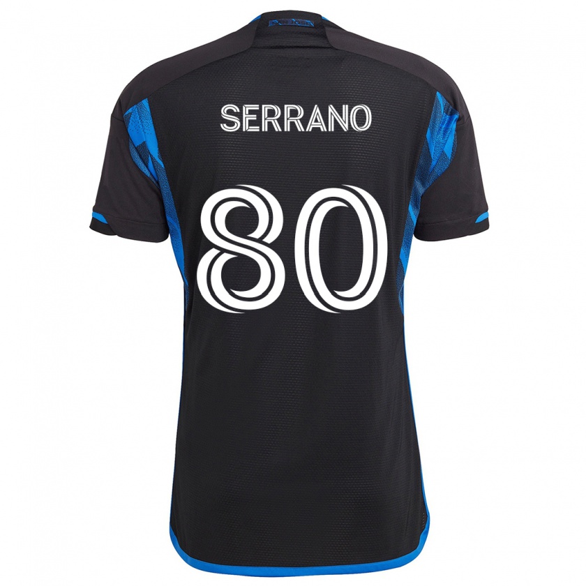 Kandiny Bambino Maglia David Serrano #80 Blu Nero Kit Gara Home 2024/25 Maglietta