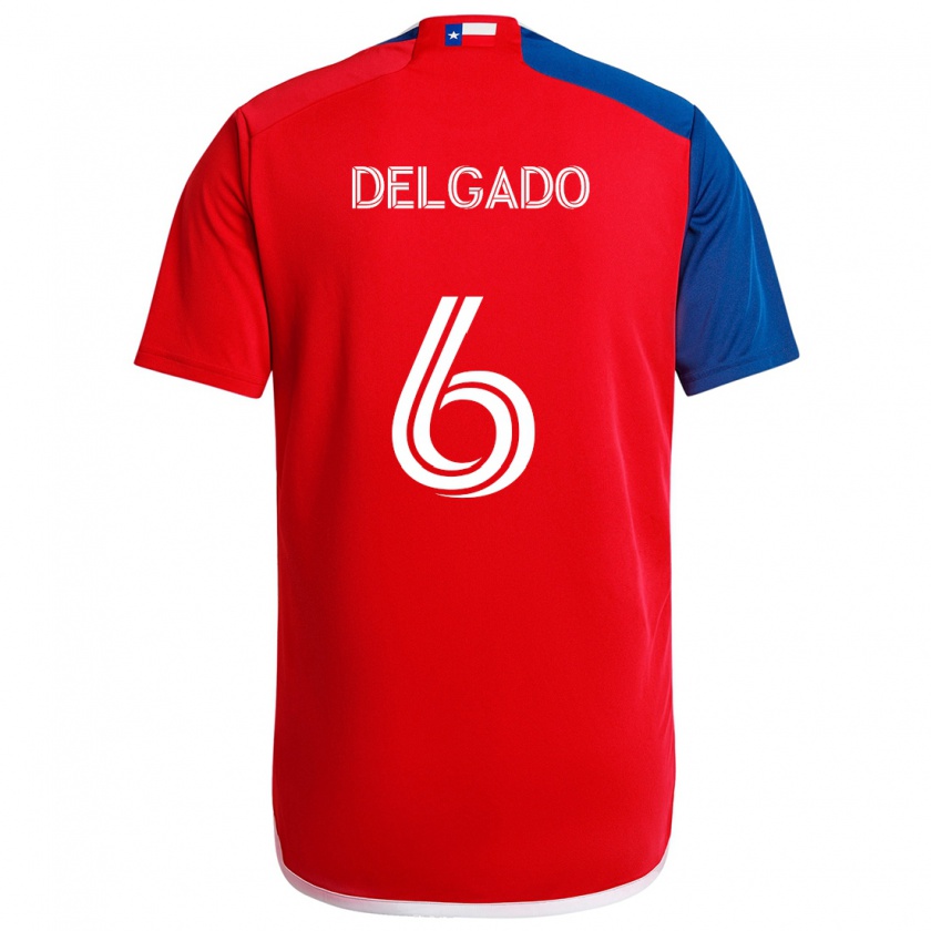 Kandiny Niño Camiseta Patrickson Delgado #6 Azul Rojo 1ª Equipación 2024/25 La Camisa