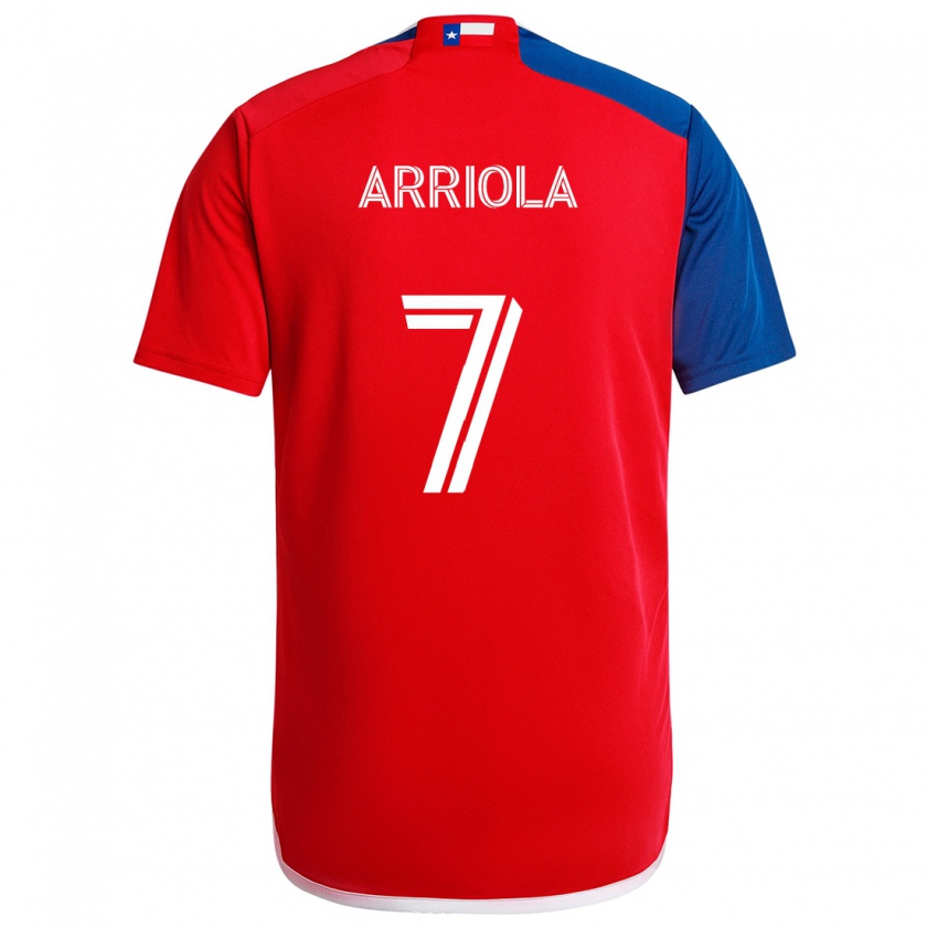 Kandiny Niño Camiseta Paul Arriola #7 Azul Rojo 1ª Equipación 2024/25 La Camisa