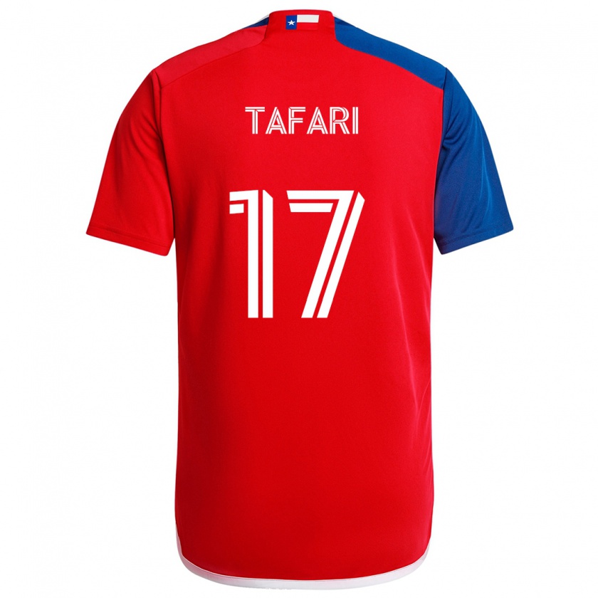 Kandiny Niño Camiseta Nkosi Tafari #17 Azul Rojo 1ª Equipación 2024/25 La Camisa