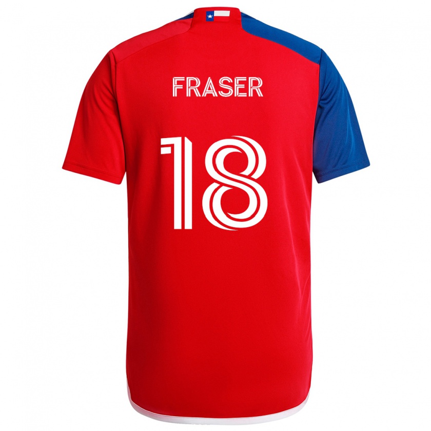 Kandiny Kinderen Liam Fraser #18 Blauw Rood Thuisshirt Thuistenue 2024/25 T-Shirt