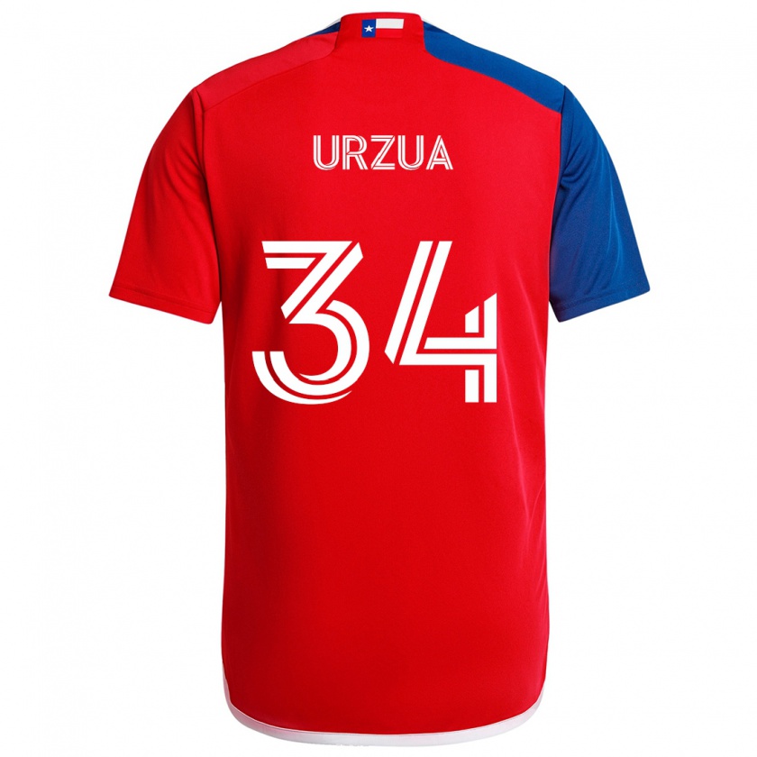 Kandiny Niño Camiseta Alejandro Urzua #34 Azul Rojo 1ª Equipación 2024/25 La Camisa