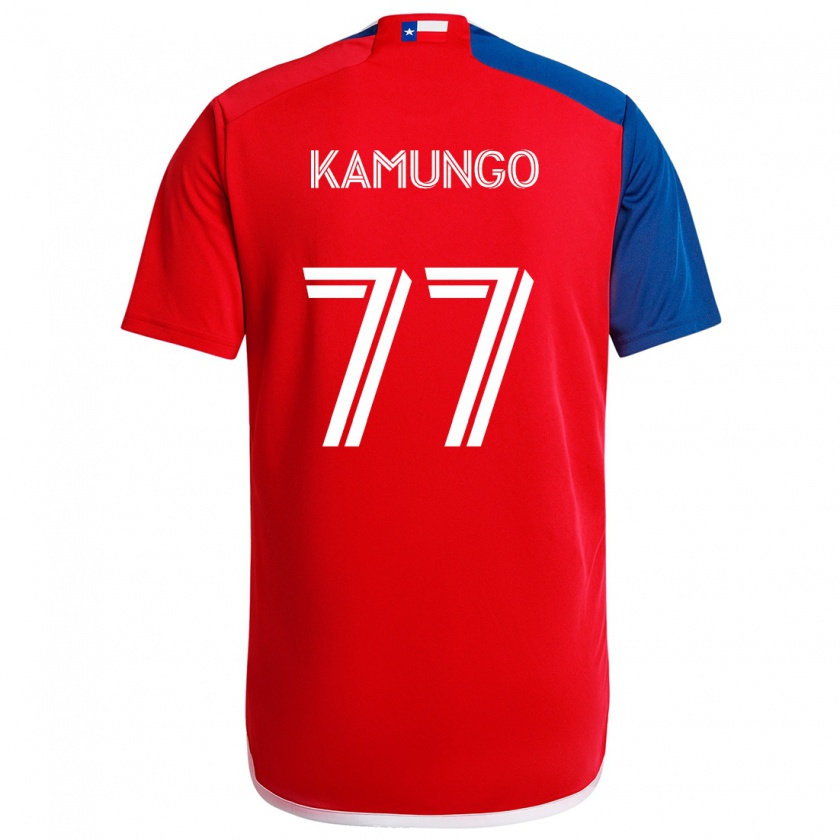 Kandiny Kinderen Bernard Kamungo #77 Blauw Rood Thuisshirt Thuistenue 2024/25 T-Shirt