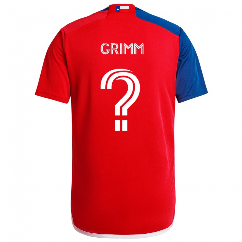 Kandiny Niño Camiseta Mason Grimm #0 Azul Rojo 1ª Equipación 2024/25 La Camisa