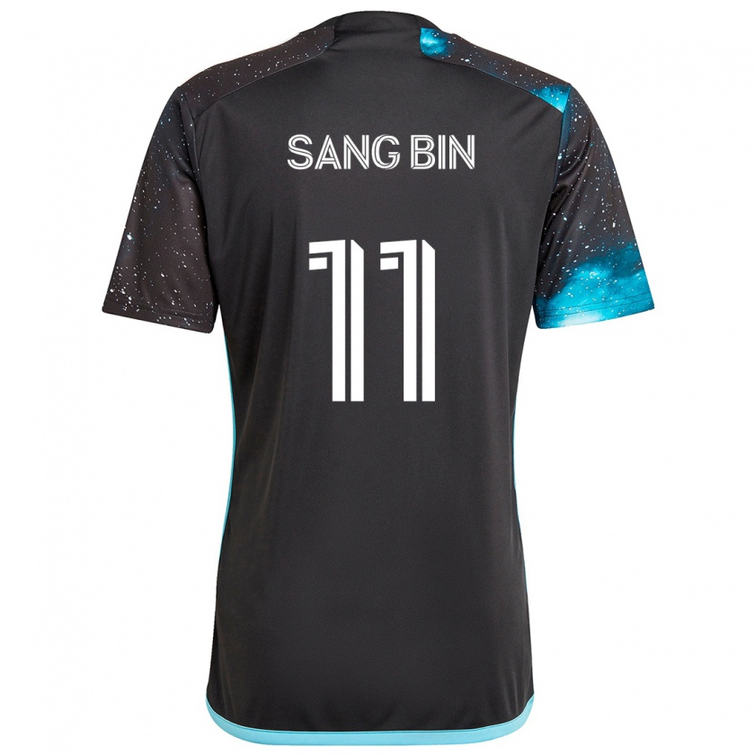 Kandiny Niño Camiseta Sang-Bin Jeong #11 Azul Negro 1ª Equipación 2024/25 La Camisa