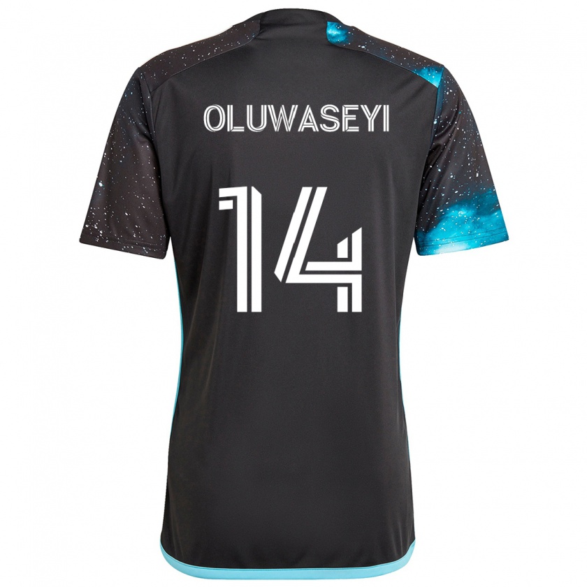 Kandiny Bambino Maglia Tani Oluwaseyi #14 Nero Blu Kit Gara Home 2024/25 Maglietta