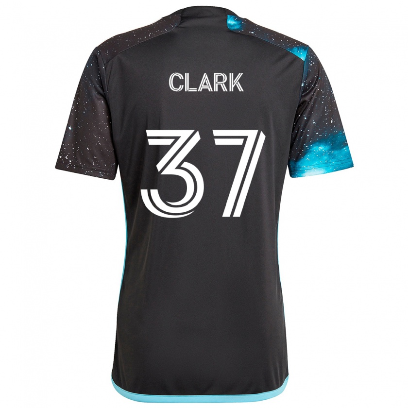 Kandiny Bambino Maglia Caden Clark #37 Nero Blu Kit Gara Home 2024/25 Maglietta