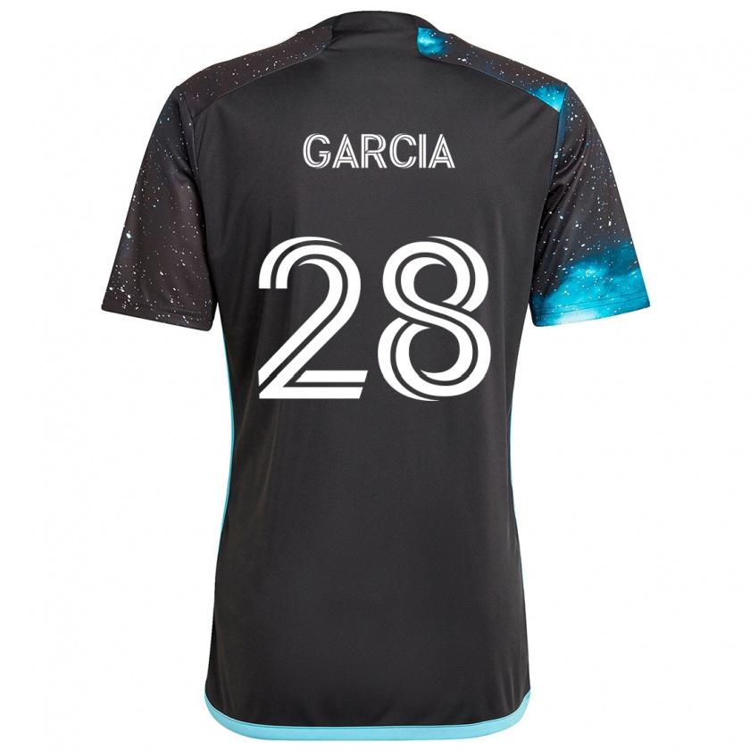 Kandiny Kinder Mender García #28 Schwarz Blau Heimtrikot Trikot 2024/25 T-Shirt Österreich