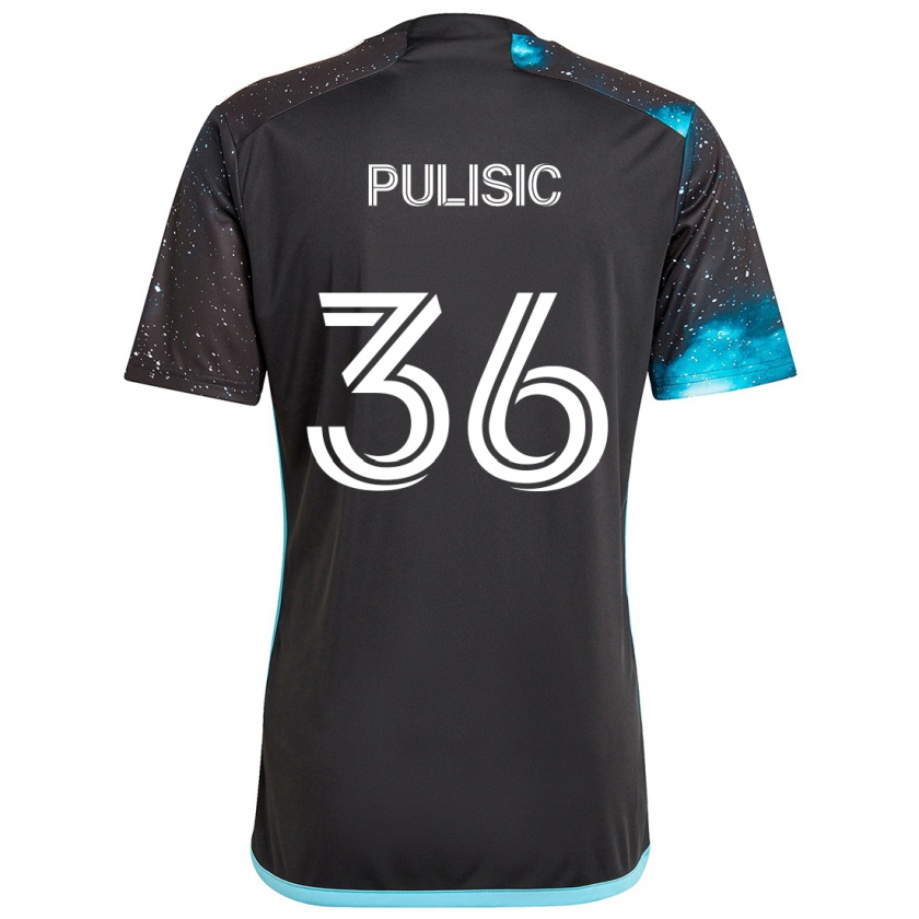 Kandiny Kinderen Will Pulisic #36 Zwart Blauw Thuisshirt Thuistenue 2024/25 T-Shirt België