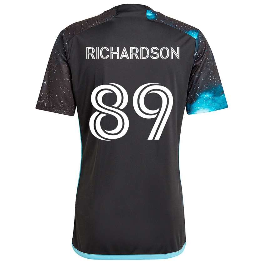 Kandiny Kinderen Nick Richardson #89 Zwart Blauw Thuisshirt Thuistenue 2024/25 T-Shirt