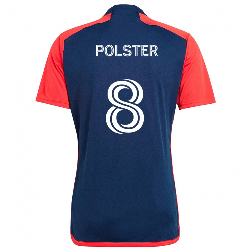 Kandiny Kinderen Matt Polster #8 Blauw Rood Thuisshirt Thuistenue 2024/25 T-Shirt België