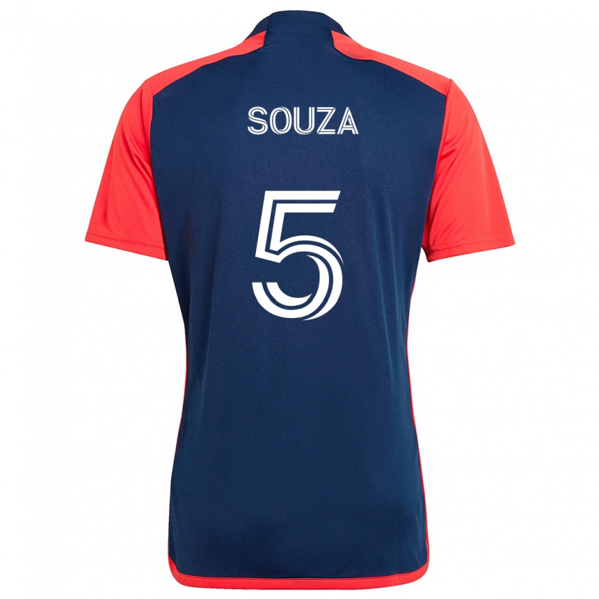 Kandiny Kinderen Victor Souza #5 Blauw Rood Thuisshirt Thuistenue 2024/25 T-Shirt België