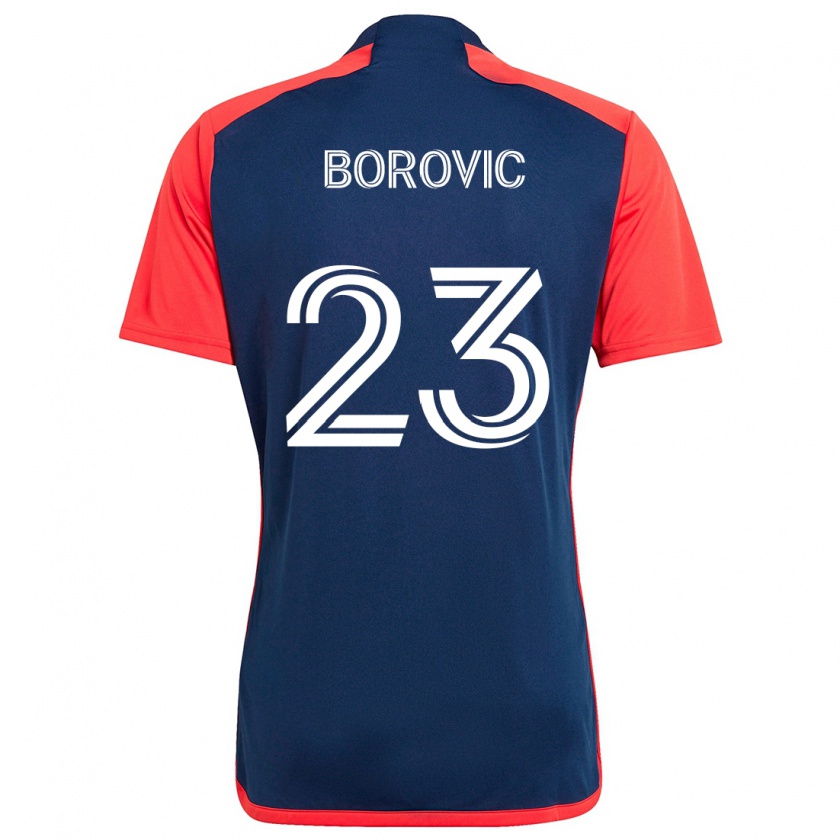 Kandiny Niño Camiseta Luka Borovic #23 Azul Rojo 1ª Equipación 2024/25 La Camisa