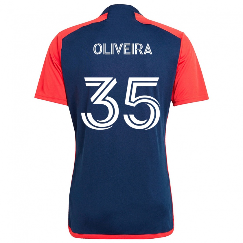 Kandiny Niño Camiseta Cristiano Oliveira #35 Azul Rojo 1ª Equipación 2024/25 La Camisa