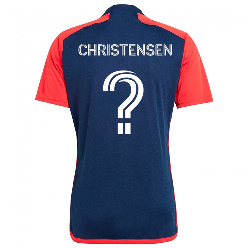 Kandiny Kinderen Kevin Christensen #0 Blauw Rood Thuisshirt Thuistenue 2024/25 T-Shirt