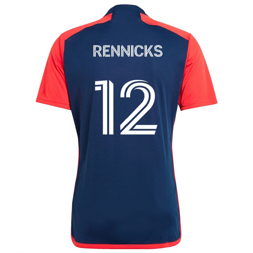 Kandiny Bambino Maglia Justin Rennicks #12 Blu Rosso Kit Gara Home 2024/25 Maglietta