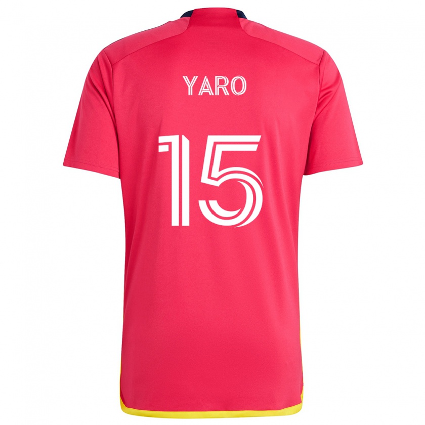 Kandiny Niño Camiseta Joshua Yaro #15 Rojo Azul 1ª Equipación 2024/25 La Camisa