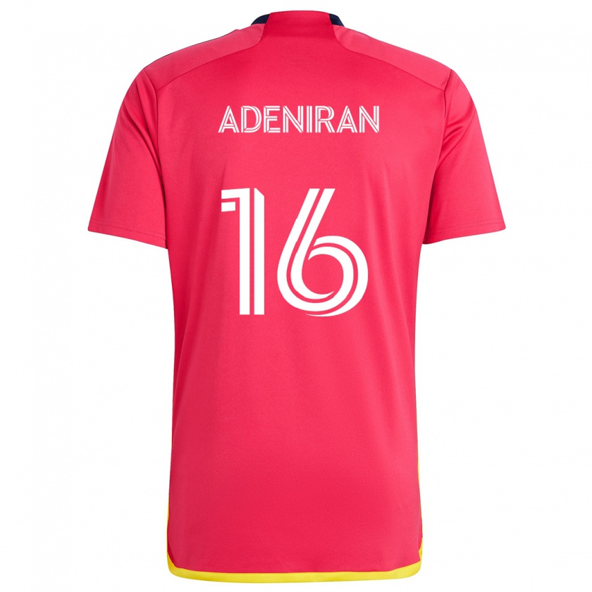 Kandiny Kinderen Samuel Adeniran #16 Rood Blauw Thuisshirt Thuistenue 2024/25 T-Shirt België