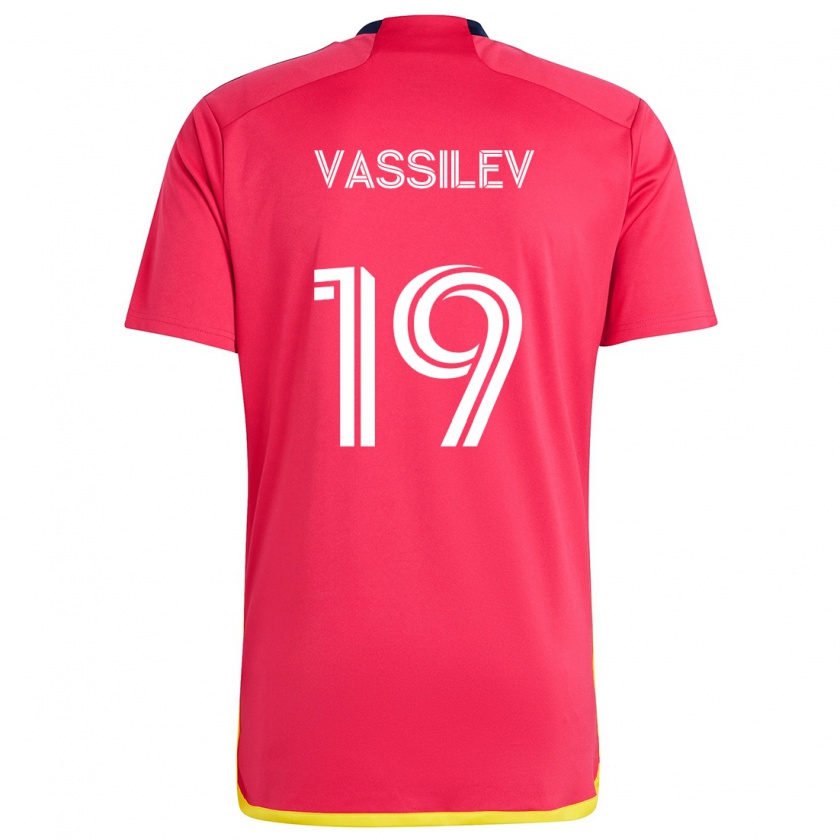 Kandiny Niño Camiseta Indiana Vassilev #19 Rojo Azul 1ª Equipación 2024/25 La Camisa México