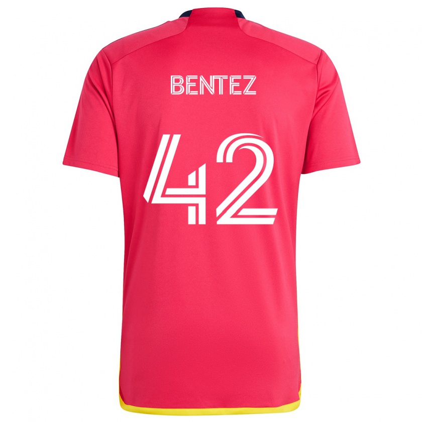 Kandiny Kinderen Óscar Benítez #42 Rood Blauw Thuisshirt Thuistenue 2024/25 T-Shirt België