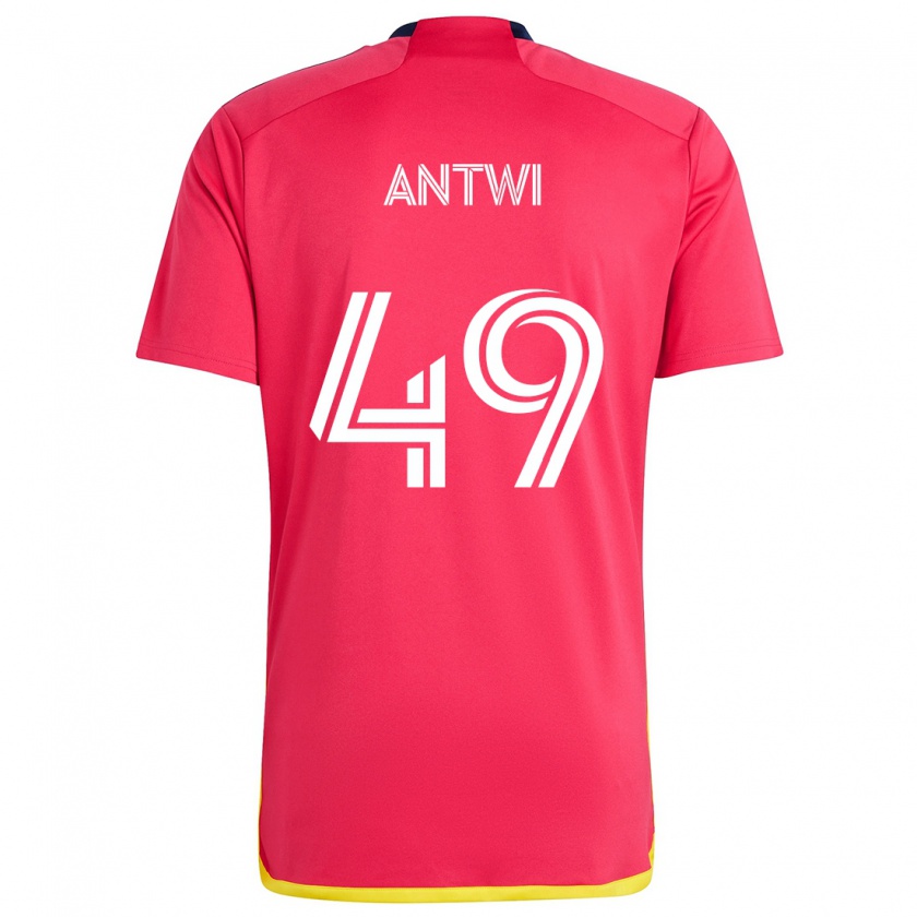 Kandiny Niño Camiseta Seth Antwi #49 Rojo Azul 1ª Equipación 2024/25 La Camisa