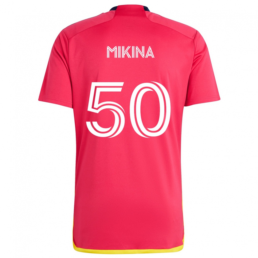 Kandiny Kinderen Gabriel Mikina #50 Rood Blauw Thuisshirt Thuistenue 2024/25 T-Shirt België