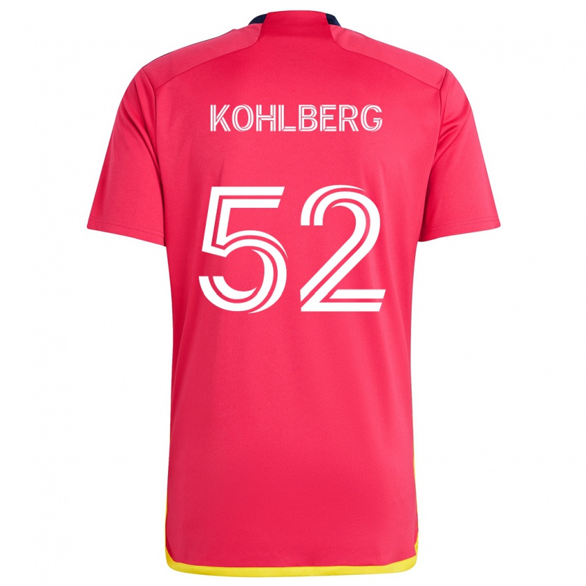 Kandiny Niño Camiseta Andrew Kohlberg #52 Rojo Azul 1ª Equipación 2024/25 La Camisa