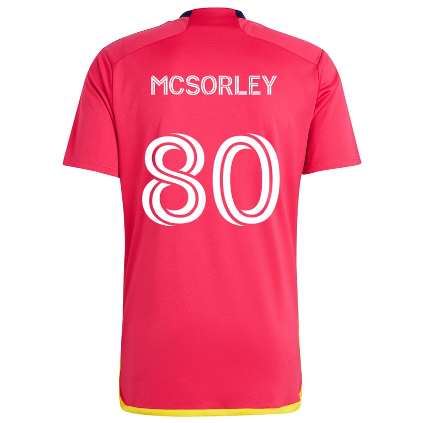 Kandiny Niño Camiseta Brendan Mcsorley #80 Rojo Azul 1ª Equipación 2024/25 La Camisa