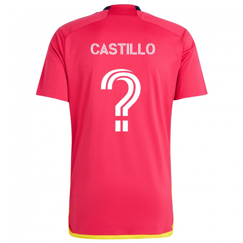 Kandiny Niño Camiseta Jayson Castillo #0 Rojo Azul 1ª Equipación 2024/25 La Camisa