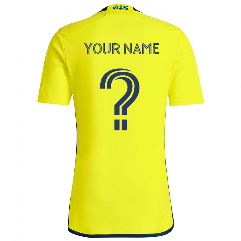 Kandiny Bambino Maglia Il Tuo Nome #0 Giallo Blu Kit Gara Home 2024/25 Maglietta