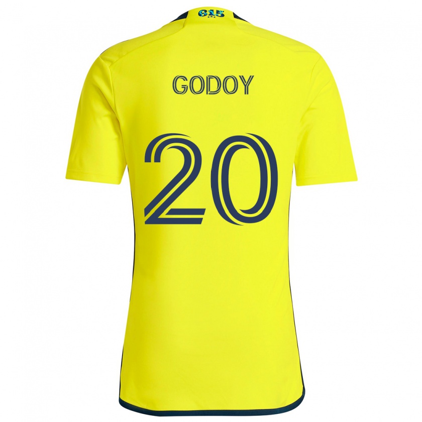 Kandiny Dzieci Aníbal Godoy #20 Yellow Blue Domowa Koszulka 2024/25 Koszulki Klubowe