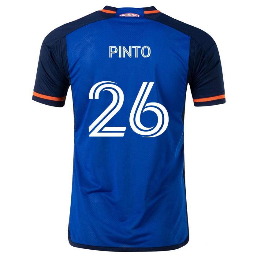 Kandiny Kinderen Malik Pinto #26 Blauw Wit Thuisshirt Thuistenue 2024/25 T-Shirt België