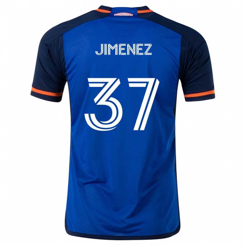 Kandiny Kinderen Stiven Jimenez #37 Blauw Wit Thuisshirt Thuistenue 2024/25 T-Shirt België